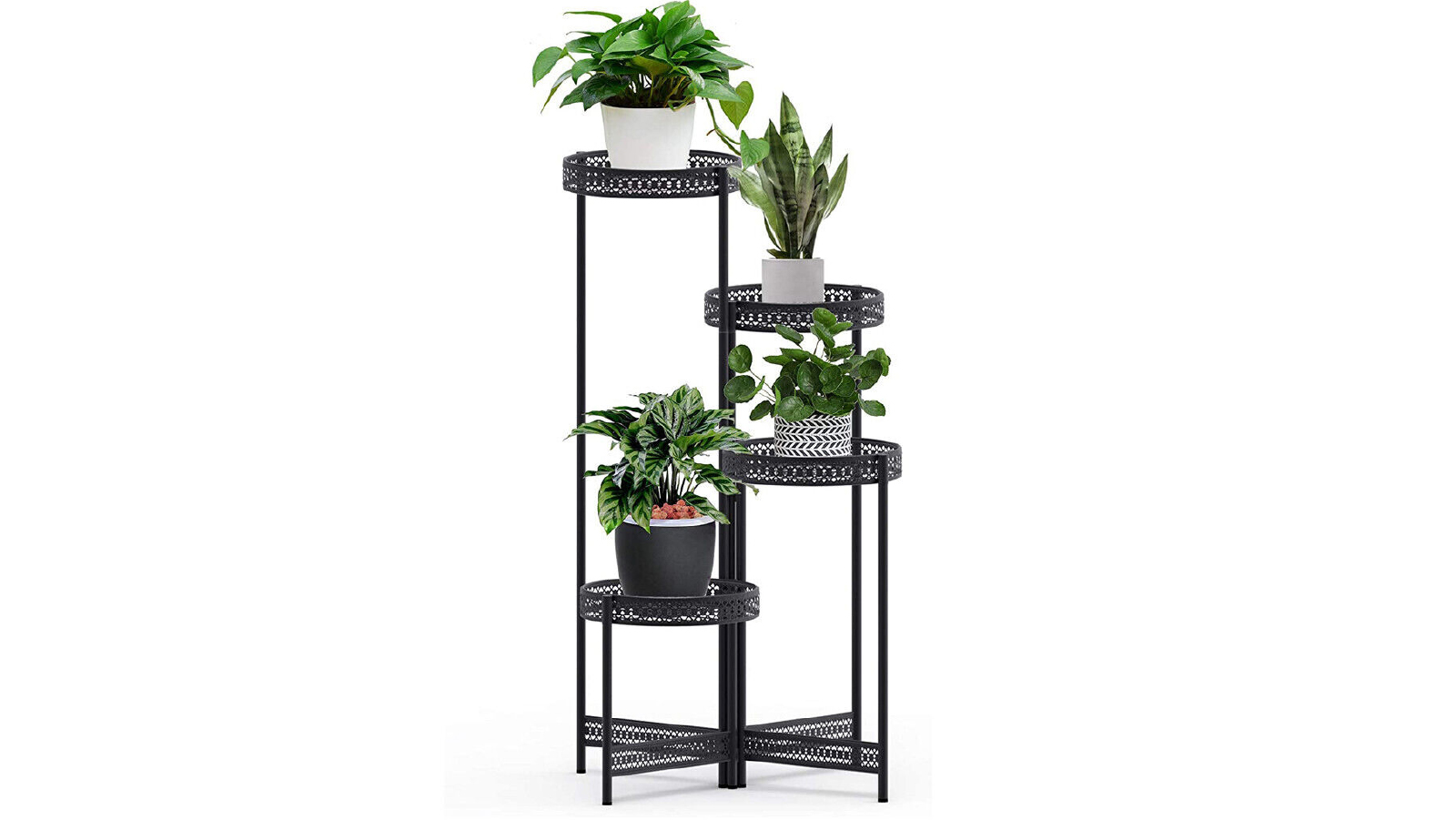 Pretty & Practical 4 Tier Foldable Corner Plant Stand