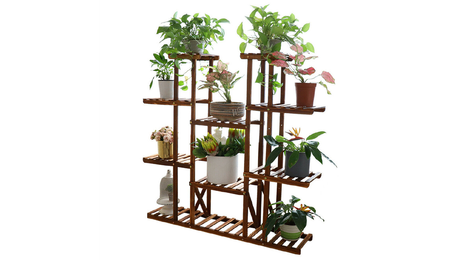 Pretty & Practical 11-Tier Wooden Plant Stand