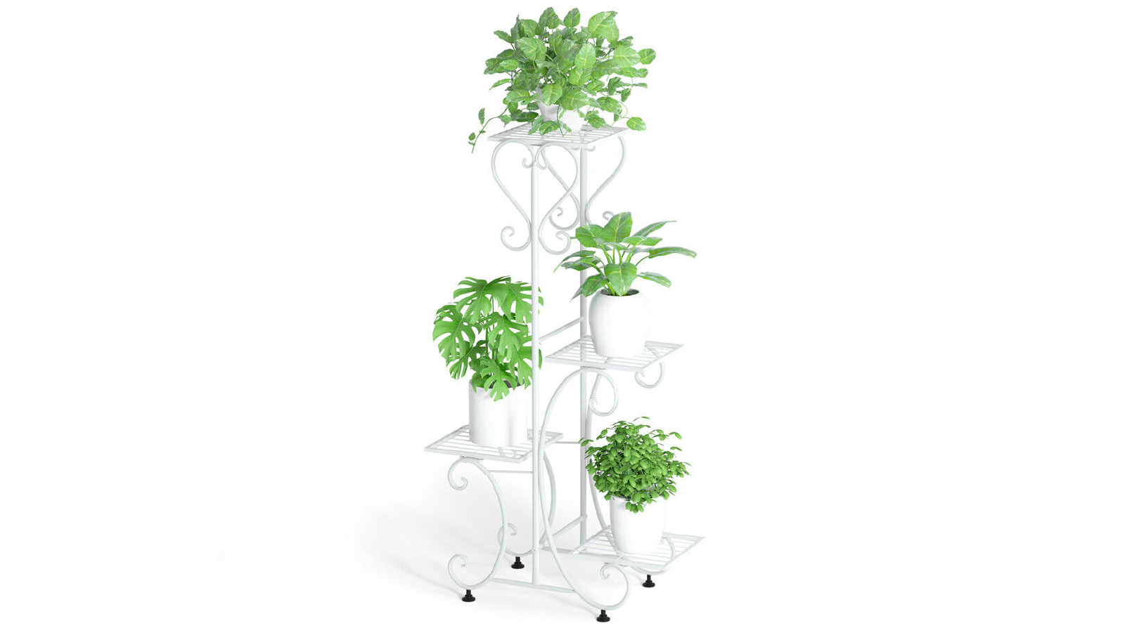 Pretty & Practical Wrought Iron Plant Shelf Organizer