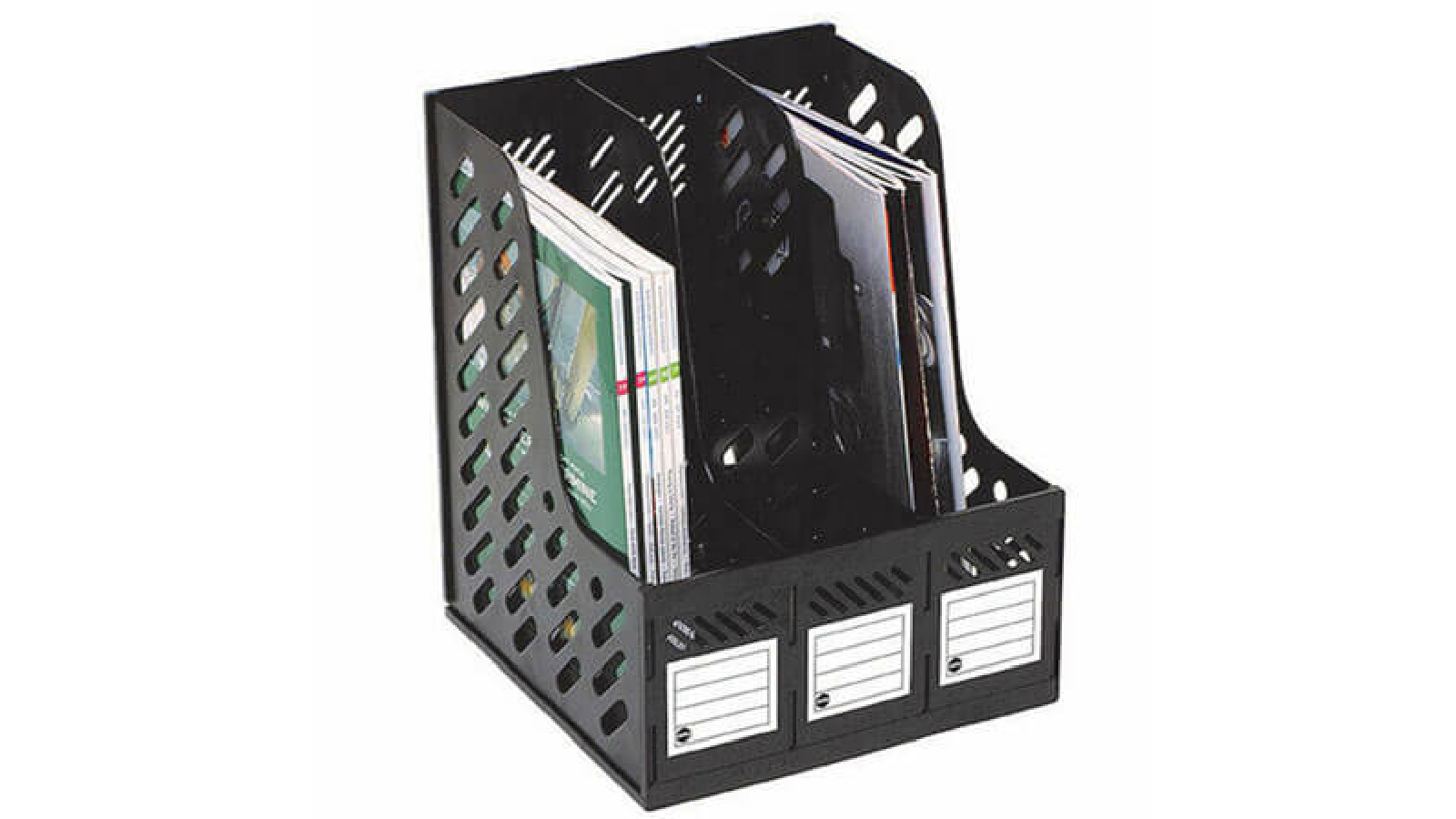 Latestbuy Marbig 3 Section Magazine Rack - Black