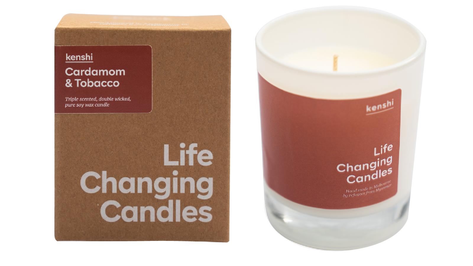 Kenshi Mid Size Scented Candle Cardamom and Tobacco - 220g