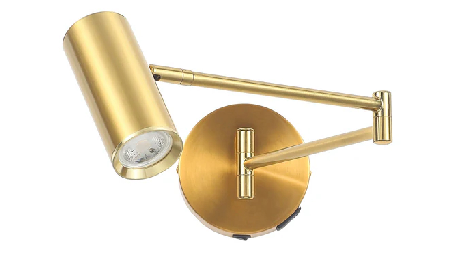 Lexi Lighting Beatrice Swing Arm Wall Lamp with Charging Ports - Brass