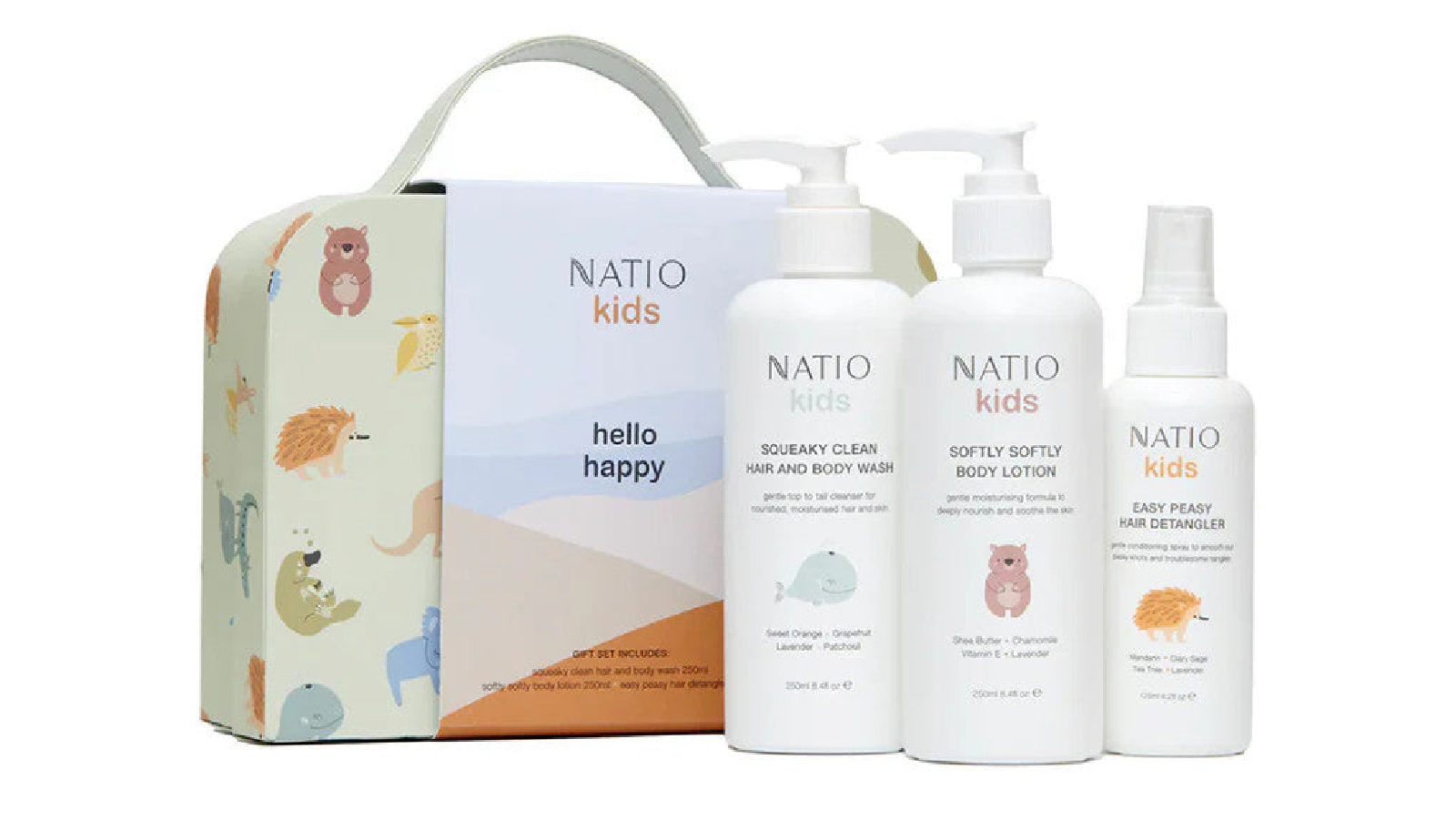 Natio Hello Happy Gift Set for Kids with Body Wash and Moisturiser 2 x 200ml