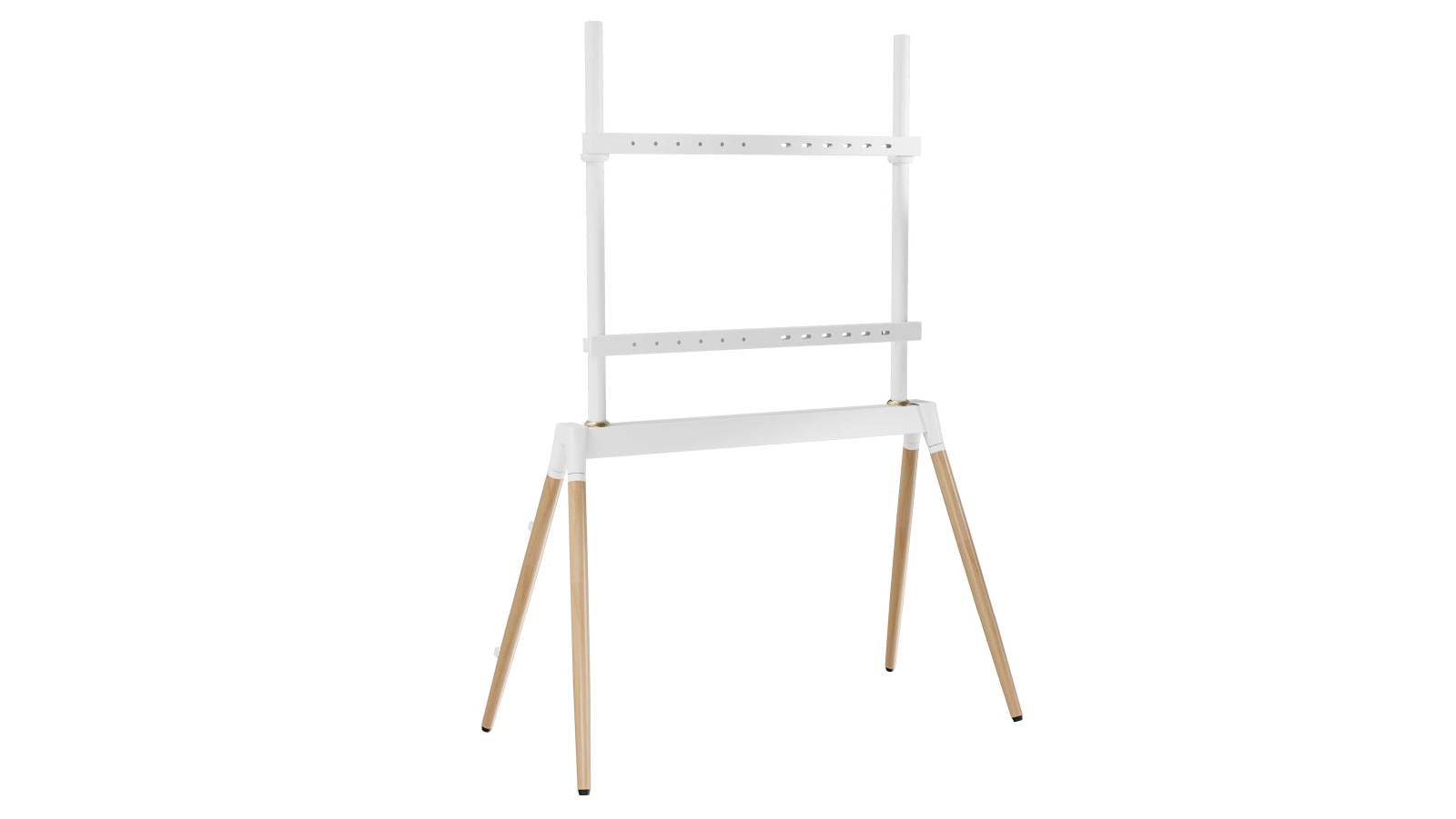 Screenmounts White Aura Pro Mobile TV Felt style Four Leg Beech Wood TV Stand Mount Bracket - 55-86 Inch