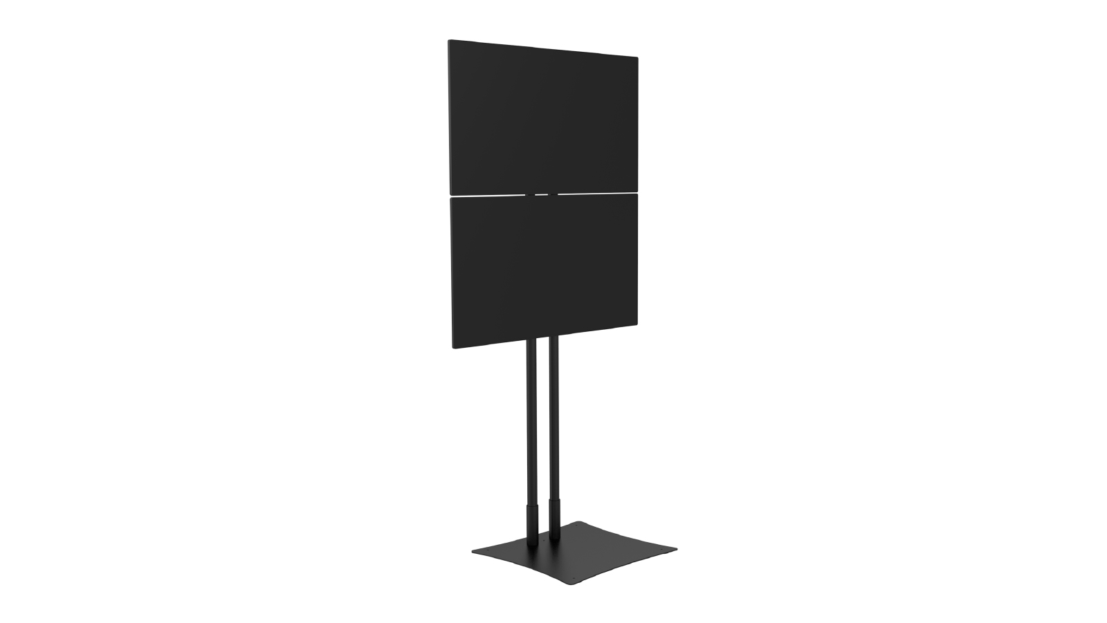 Mountech FS300  Adjustable Height Vertical Dual Tv Display Stand Mount Bracket  Sturdy Metal Base 