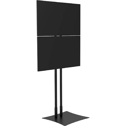 Mountech FS300 Adjustable Height Vertical Dual Tv Display Stand Mount Bracket Sturdy Metal Base