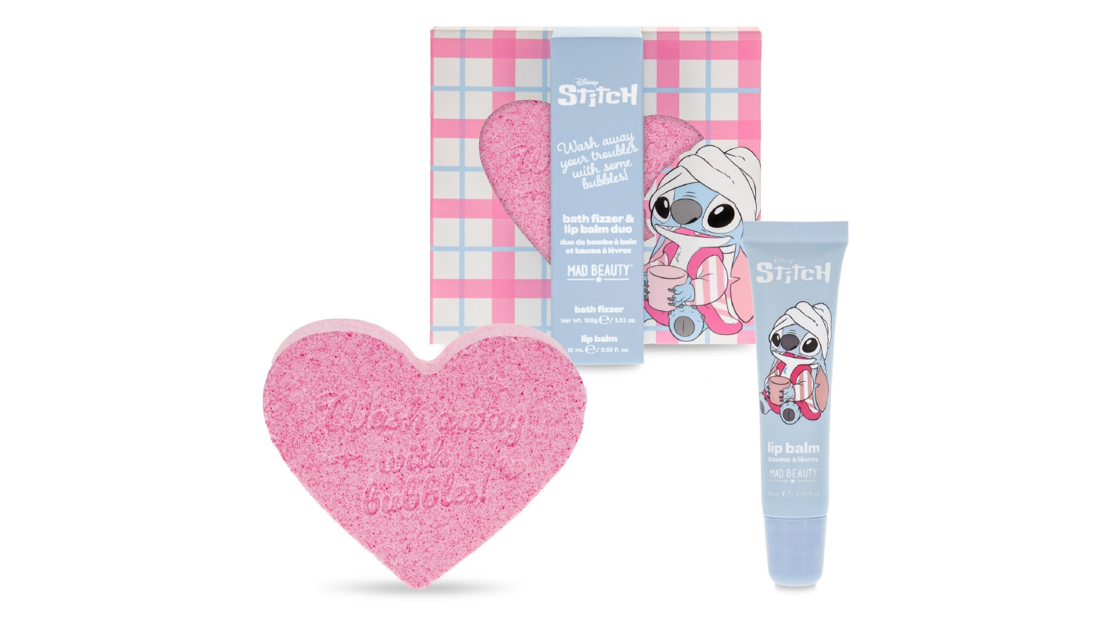 Disney Stitch Pamper Set with Bath Fizzer and Lip Balm - 104g