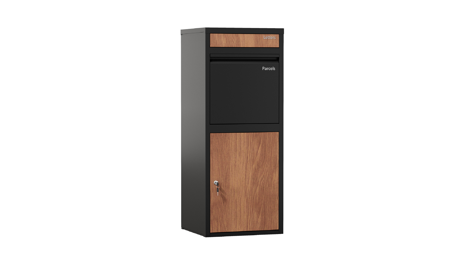 Oikiture Parcel Letterbox Drop Box Package - Walnut & Black