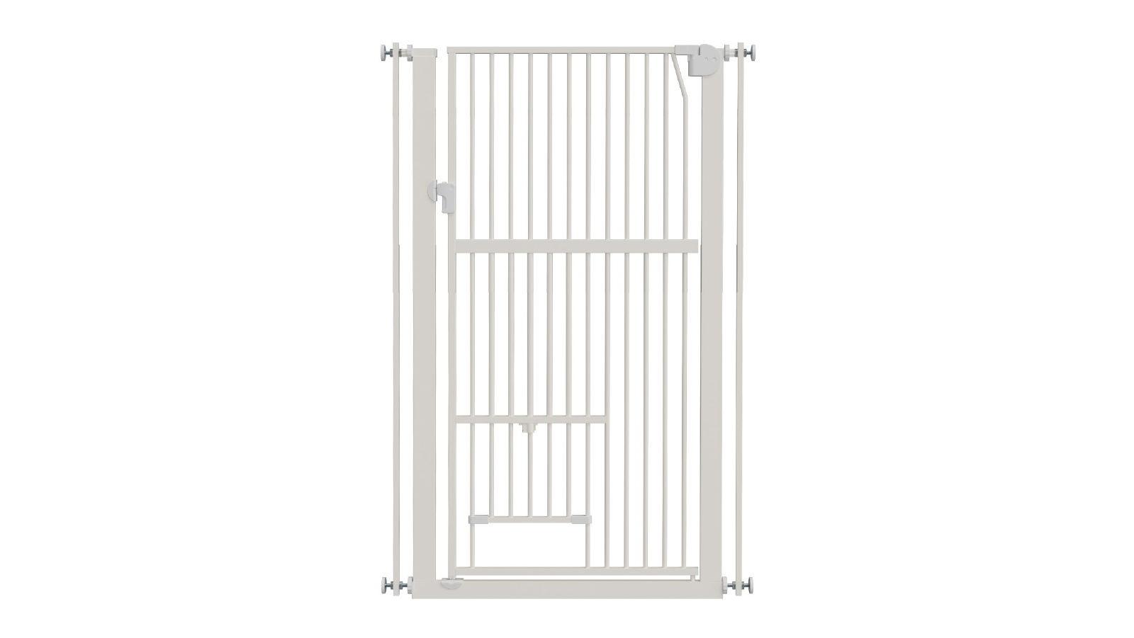 Alopet 143cm Retractable Pet Safety Gate with Walk Through Door - White
