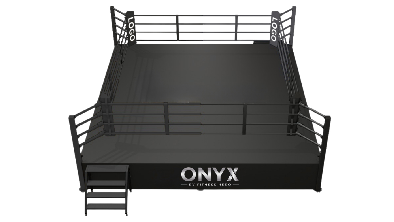Fitness Hero Onyx Elevated Competition Boxing Ring - 6m x 6m
