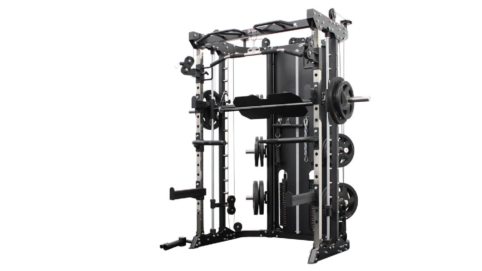 Fitness Hero Matte Black Frame Reload TS1 Smith Machine plus Leg Press with Seat 