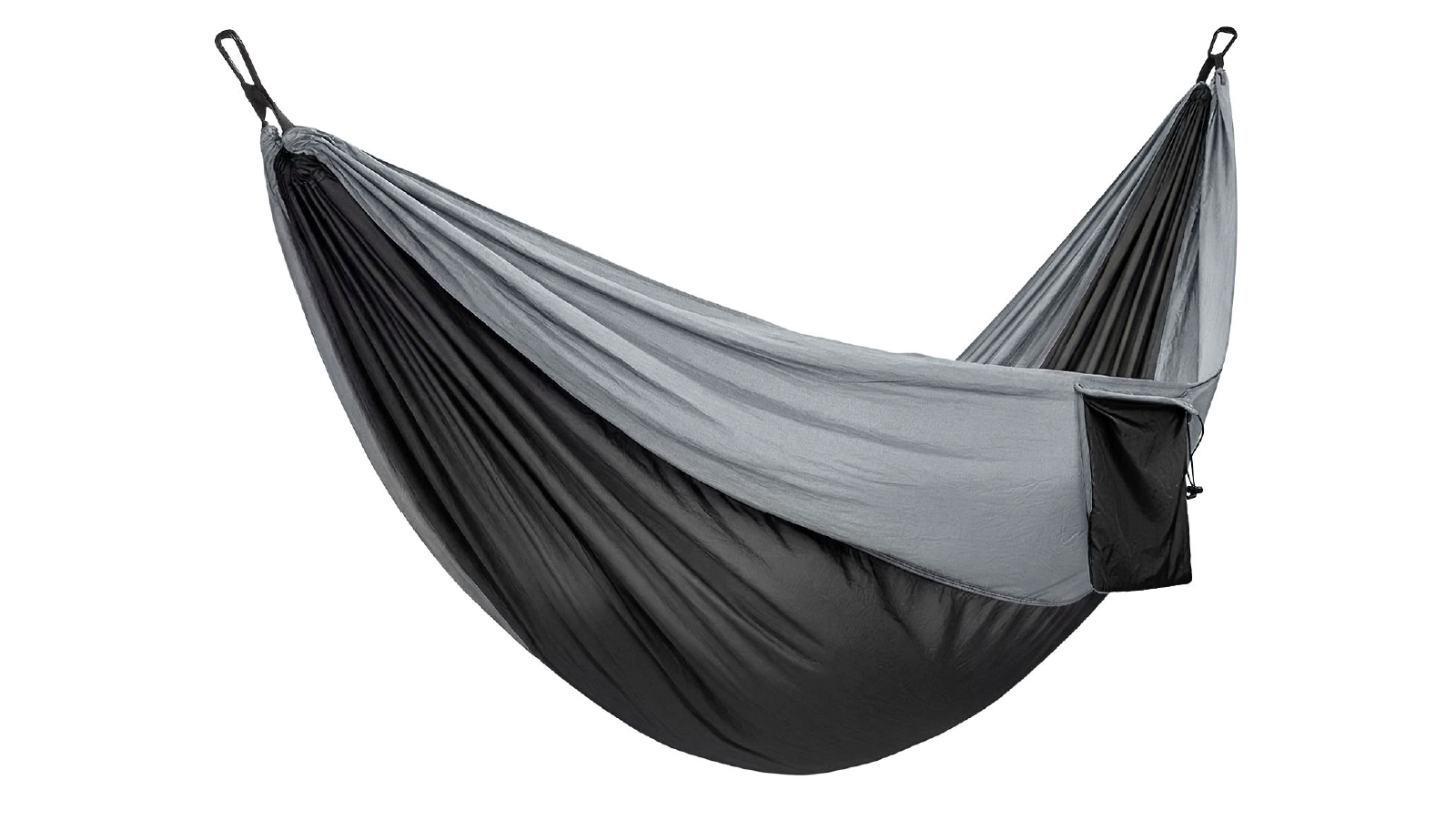270 x 140cm Grey Double Camping Hammock with Tree Straps - Maximum Load 200kg