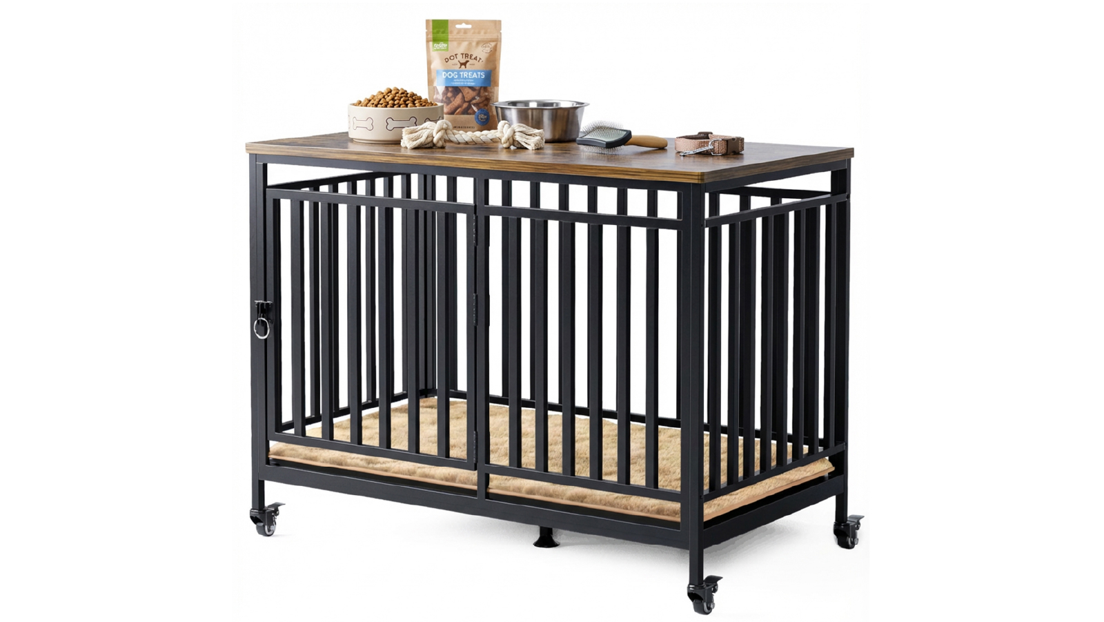  Advwin Steel Wood Dog Crate - Large