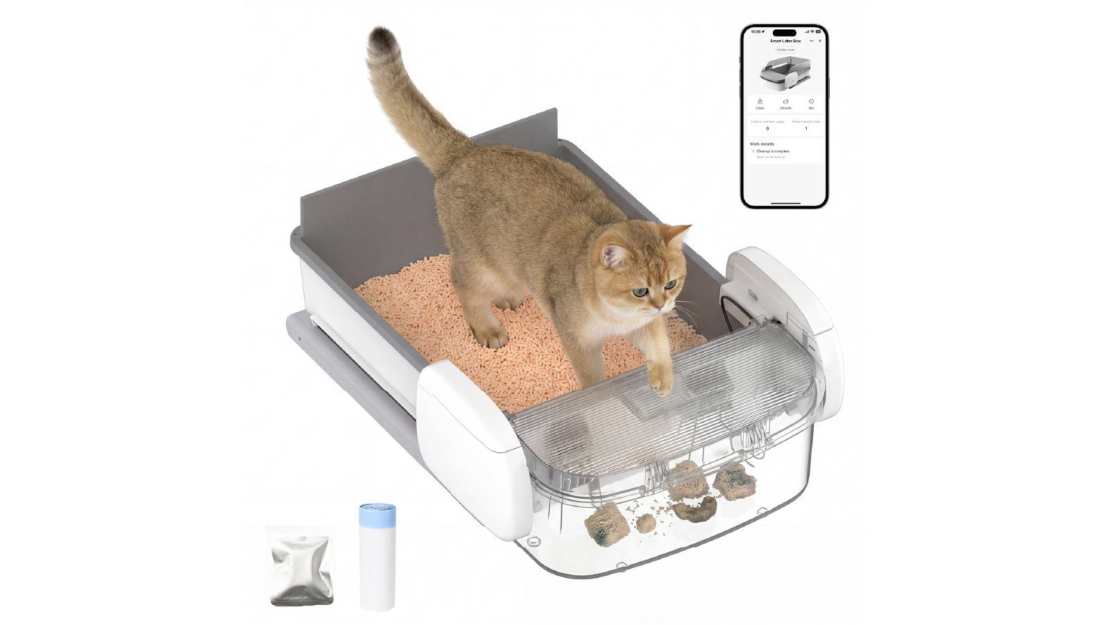 Advwin Self Cleaning Smart Cat Litter Box Open-Top
