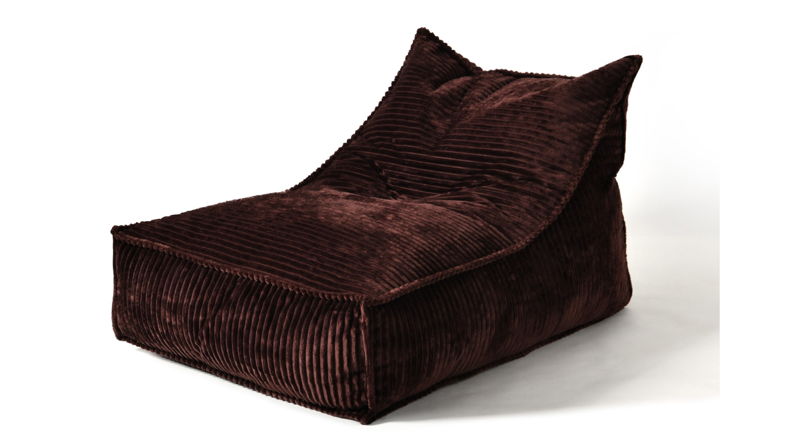 Cadence & Co Wilde Ribbed Luxe Fleece Bean Bag Lounge Cover - Chestnut Brown