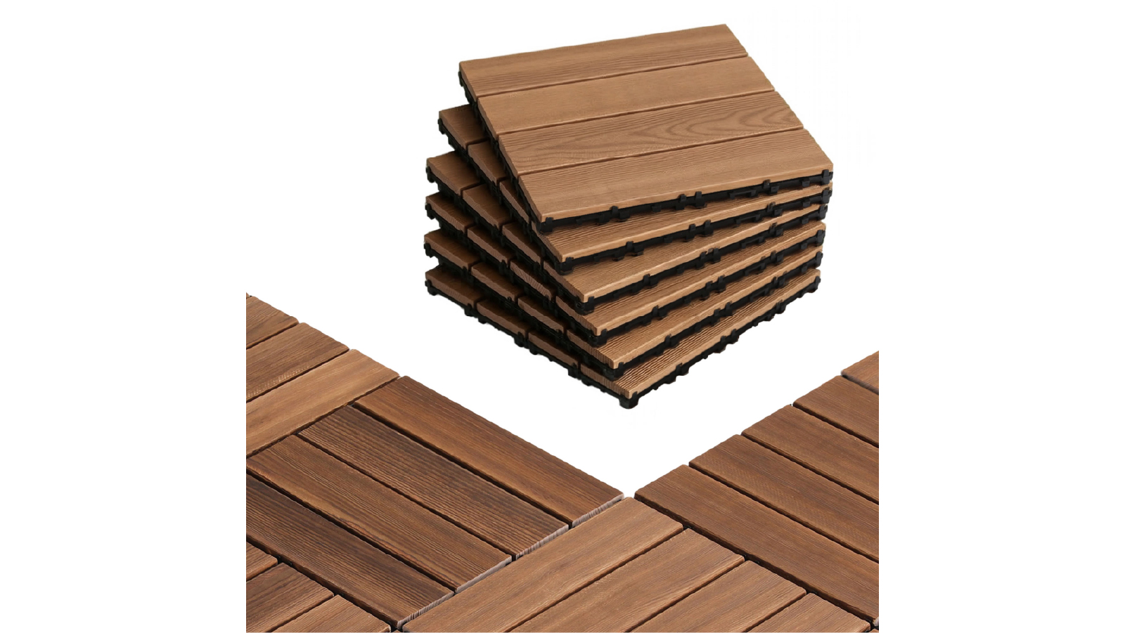 Gardeon 30 x 30cm Wood Deck Tiles for Patio Balcony Garden -  27 Pieces