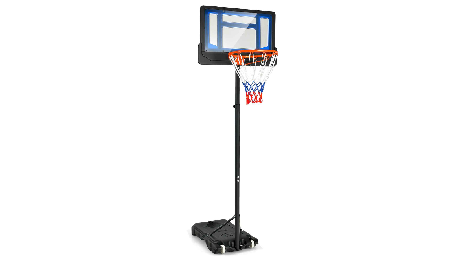 Costway 1.3 - 2.5m Portable Basketball Hoop System Stand with Wheels Indoor Outdoor - Blue
