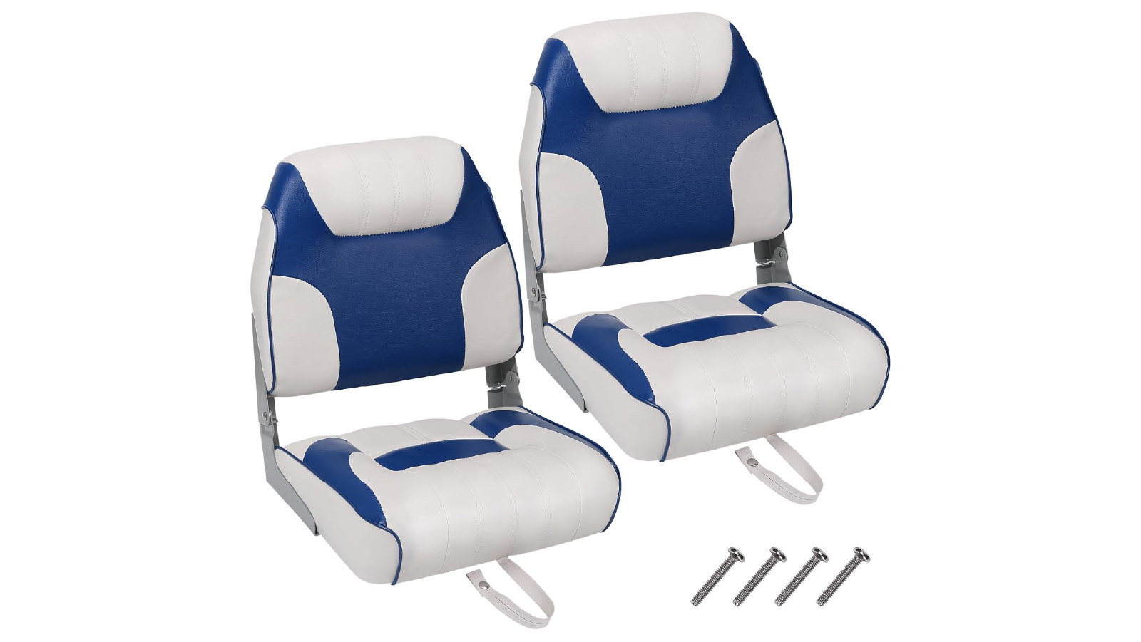 Pretty & Practical	2 Pack of Low Back Fold-Down Fishing Boat Chair with Sponge Padding 