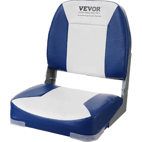 Pretty & Practical 480 mm Folding Low Back Boat Seat with Thickened Sponge Padding and Hinge