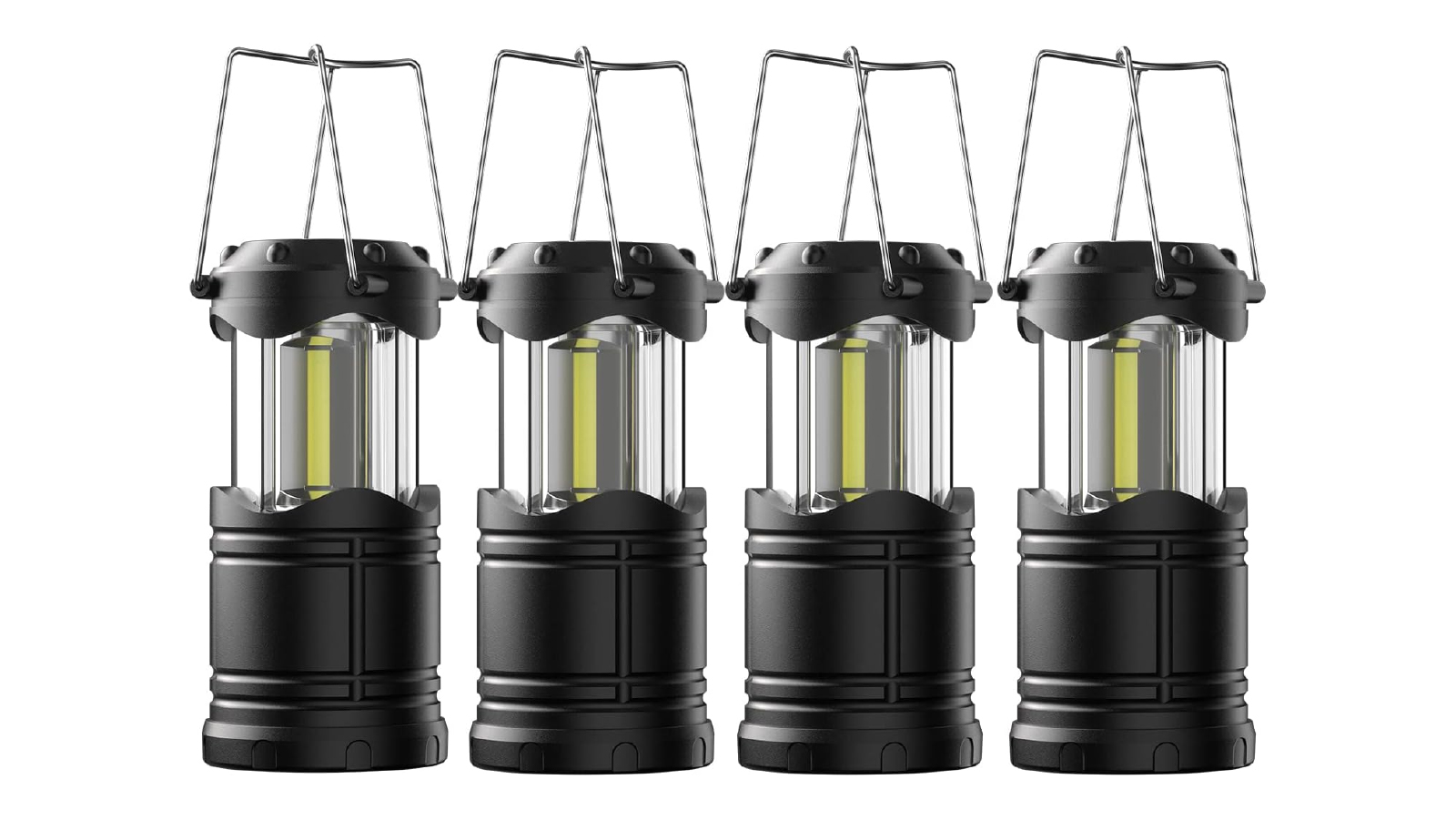 Pretty & Practical	4 Pack of Battery Powered Lights LED Camping Lanterns - Black