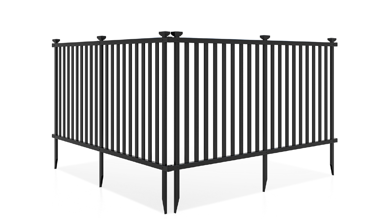 Costway 2m x 1.3m Decorative Garden Fences 2 No Dig Fence Panels for Soft Ground/ Pool and Yard