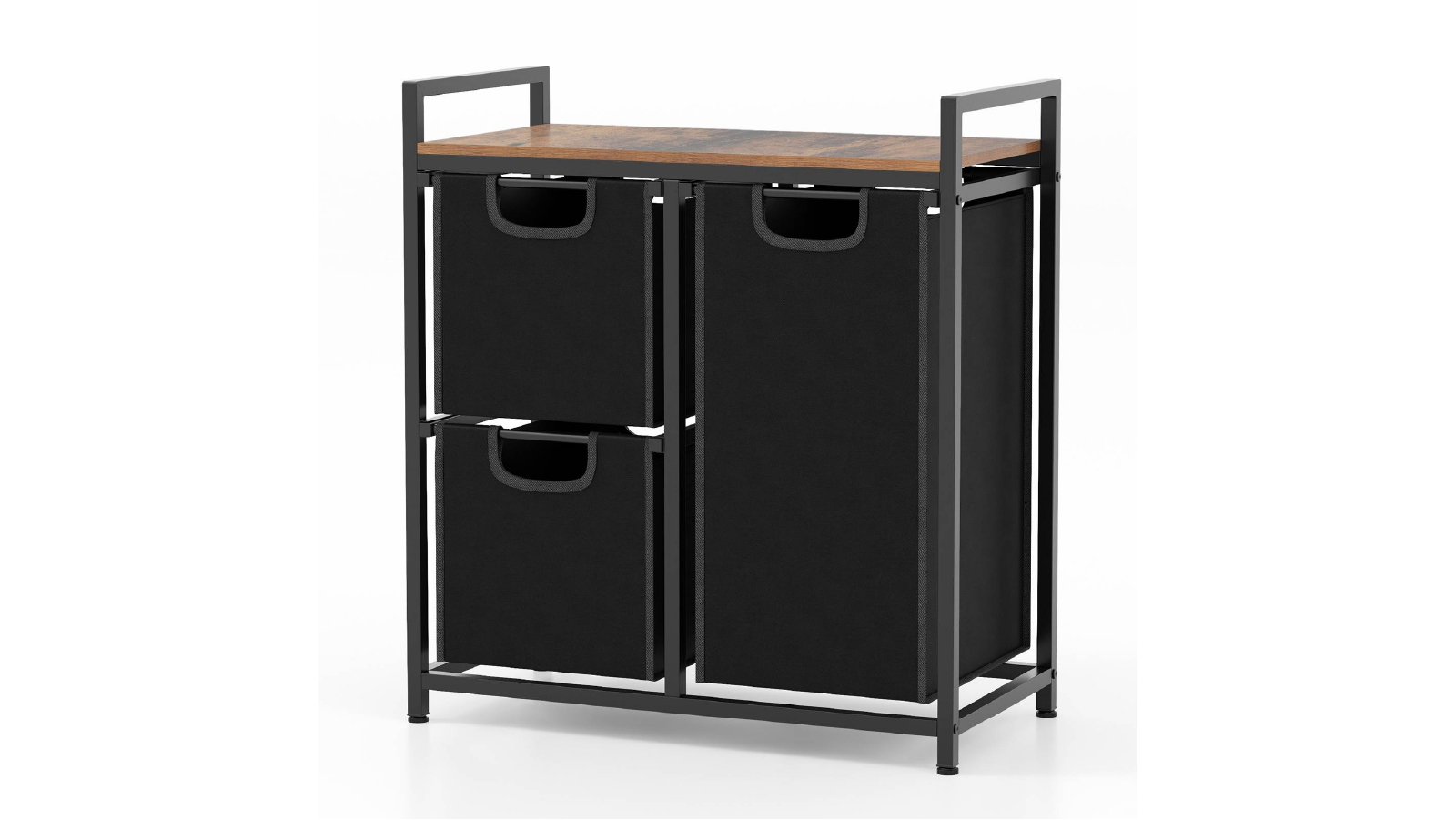 Costway Bathroom Laundry Basket with 3 Movable Bags - Coffee