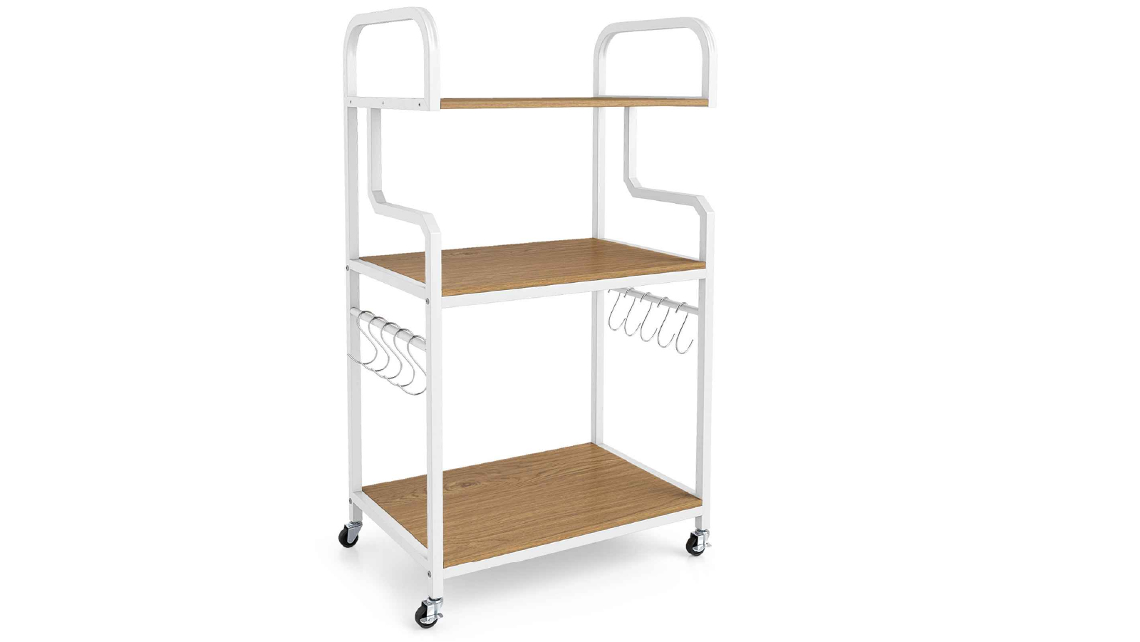 Costway 3 Tier Rolling Printer Stand - Natural