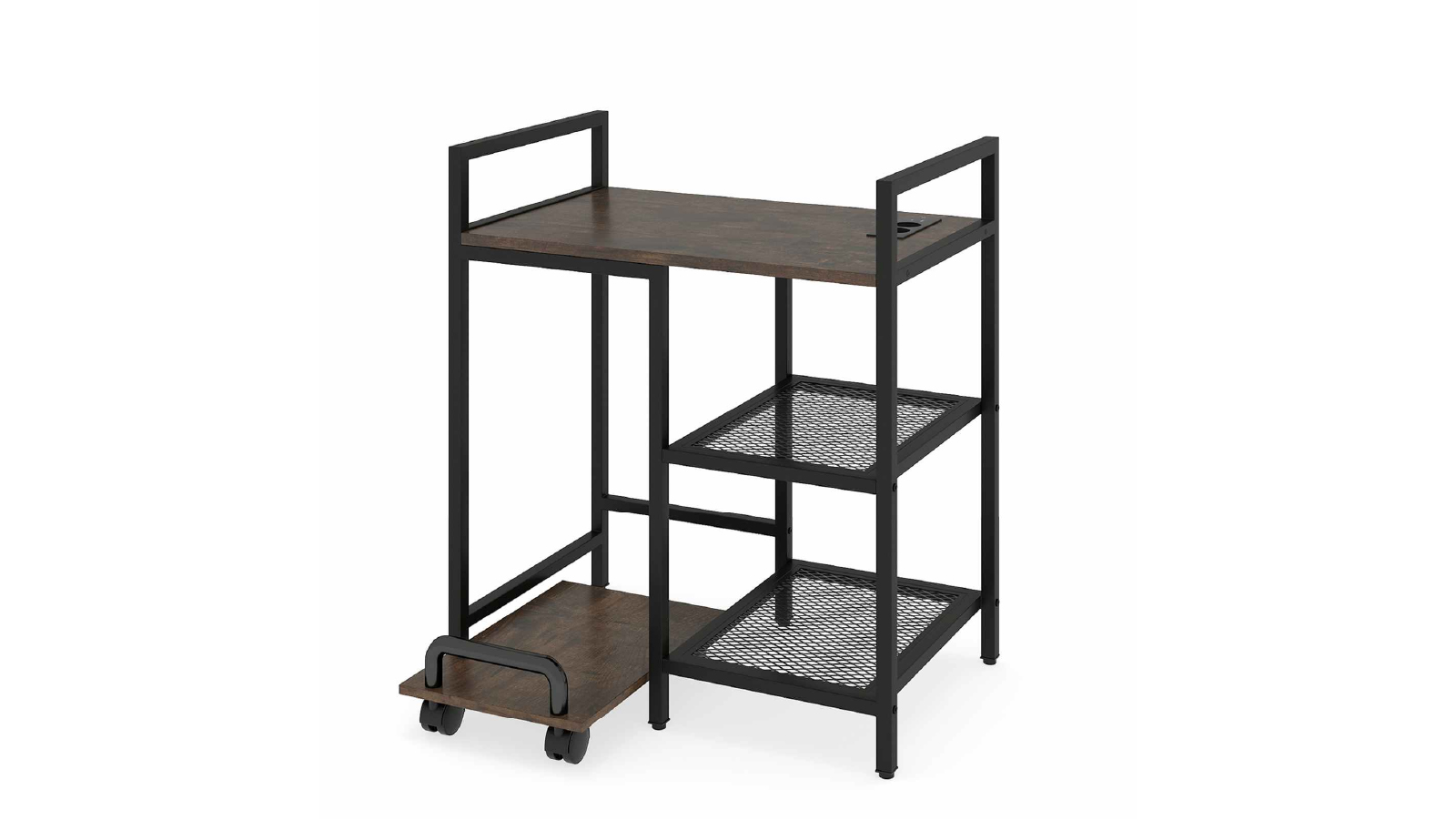 Costway 3-Tier Side Table Printer Stand with Charging Station