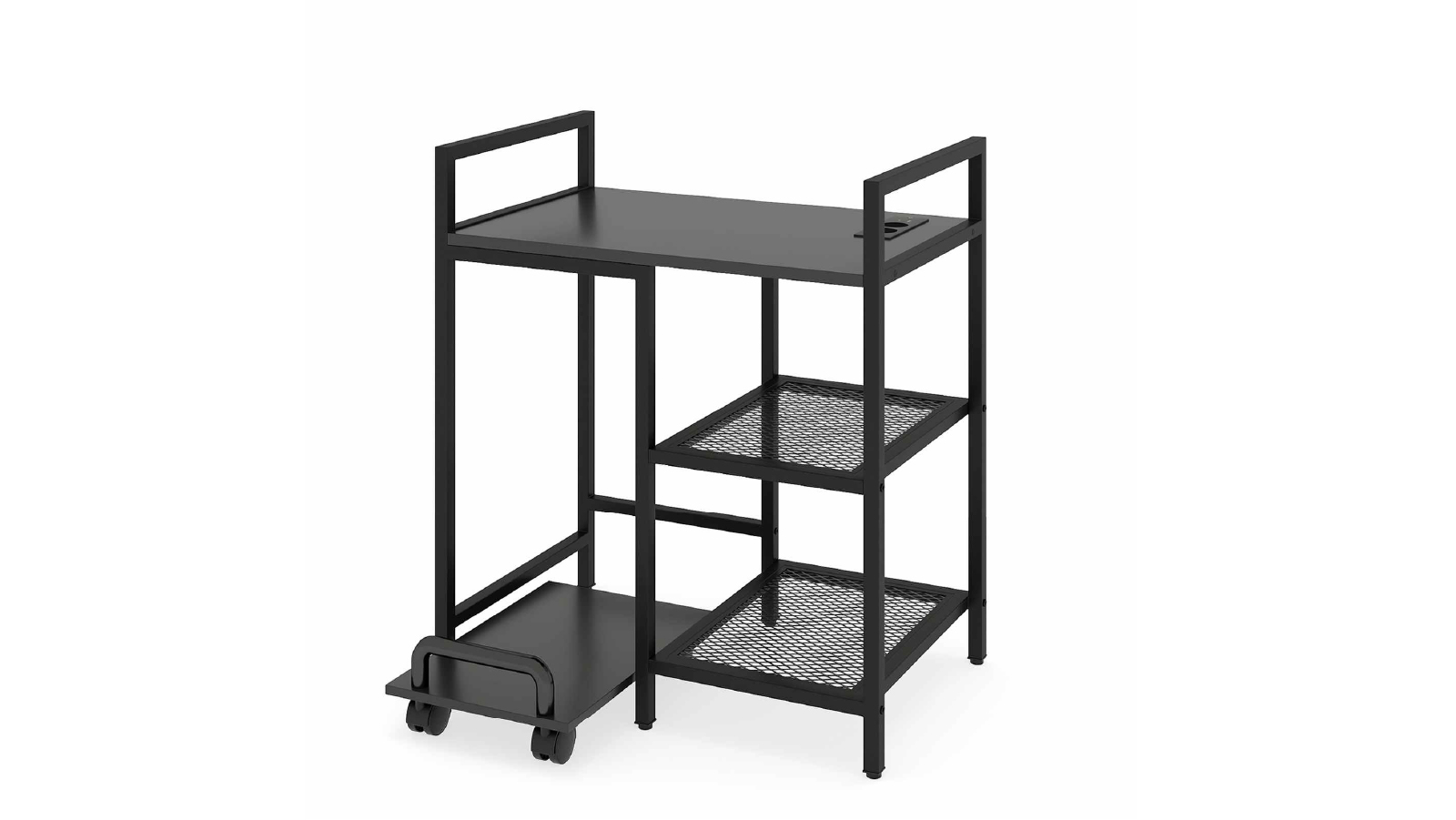 Costway 3 Tier Printer Stand with Charging Station - Black