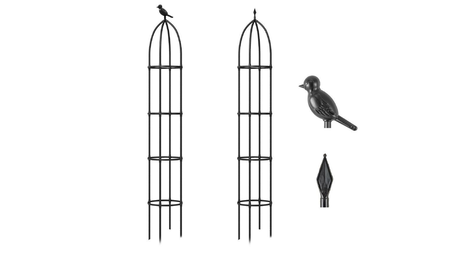 Costway 2 Piece Adjustable Obelisk Trellis Flower Stand for Climbing Plants