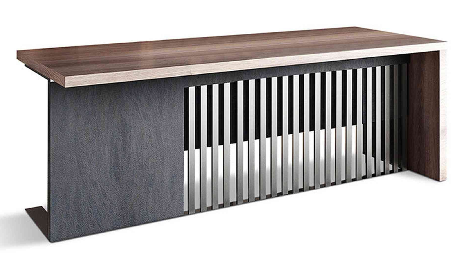 AFTAN Executive Desk Left Panel 180cm - Warm Oak & Black
