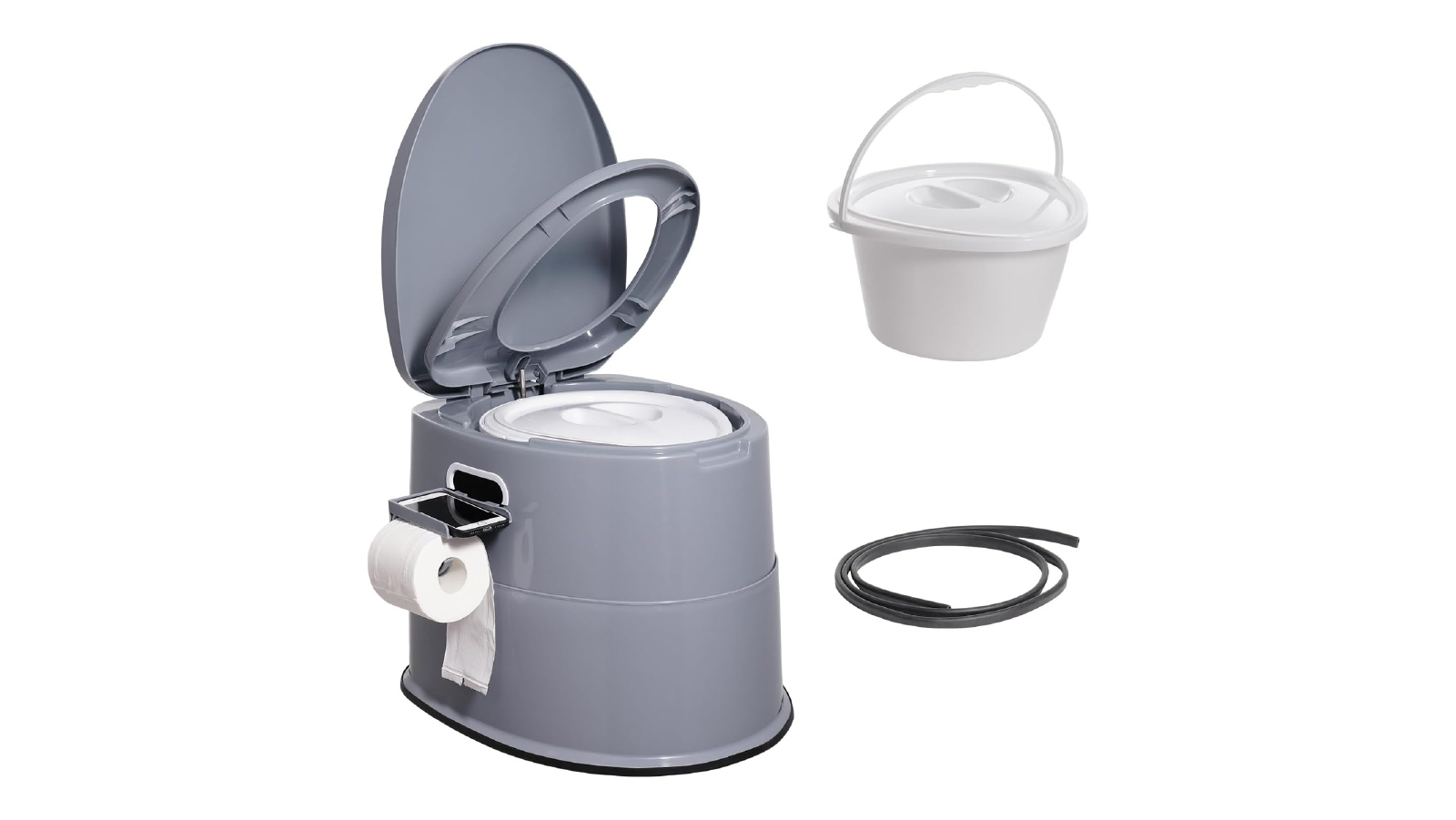 Pretty & Practical Portable Toilet with 5L Detachable Inner Bucket & Removable Paper Holder