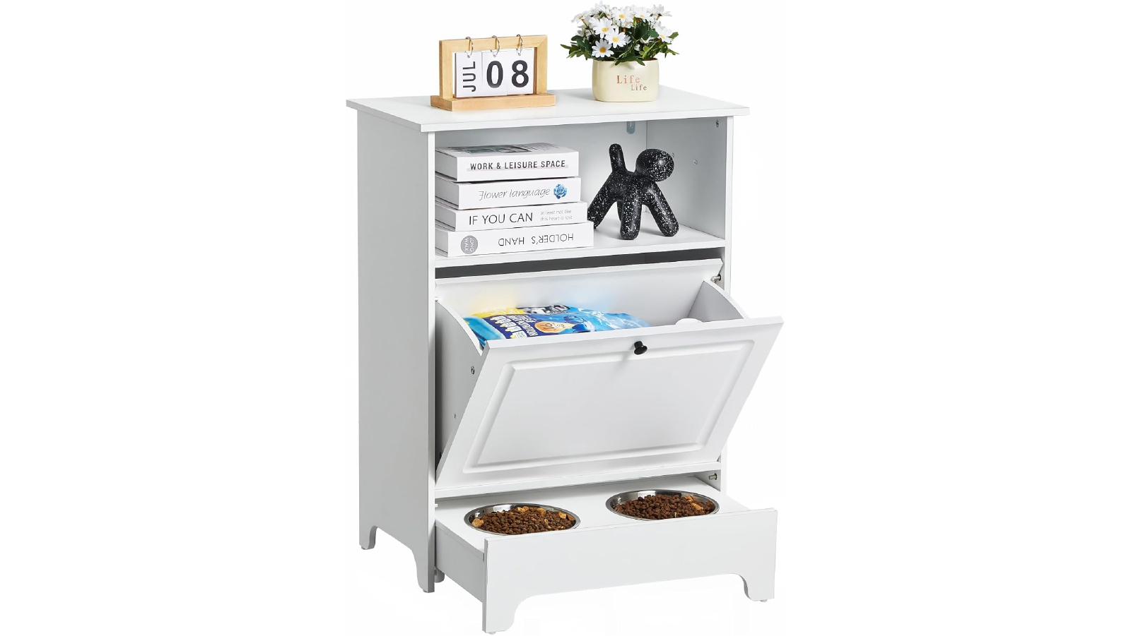 Pretty & Practical	Elevated Dog Pet Feeding Station with 2 Stainless Steel Bowls
