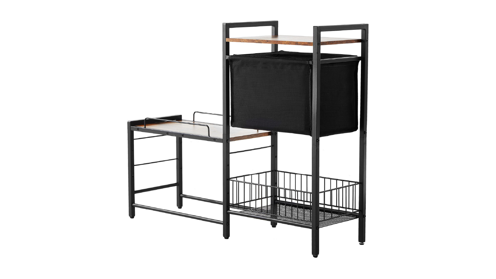 Pretty & Practical Elevated Pet Feeding Station with Storage Shelves