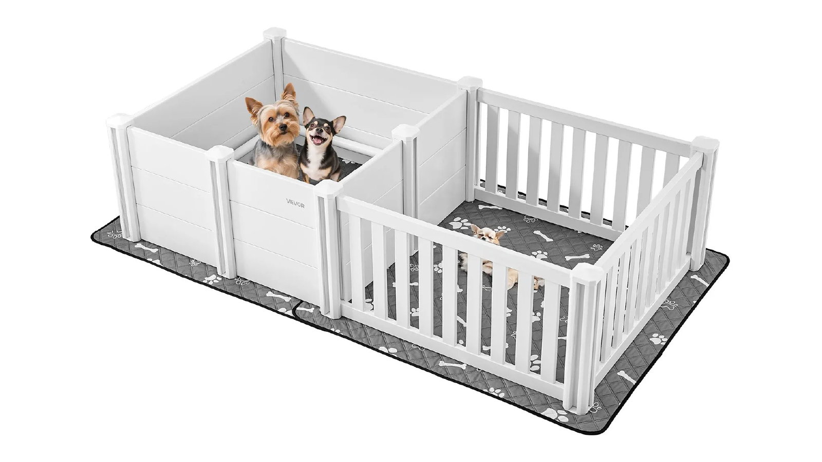 Pretty & Practical 1.86 x 0.97 x 0.5m Plastic Dog Whelping Pen with Adjustable Height Door