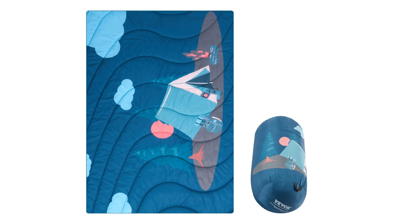 Pretty & Practical 1.9 m x 1.32m Large Warm Polyester Fiber Camping Blanket
