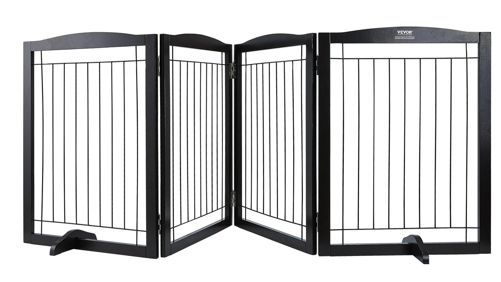 Pretty & Practical	4 Panels 32 Inch Foldable Dog Gate for Wide and Narrow Passageways - Brown