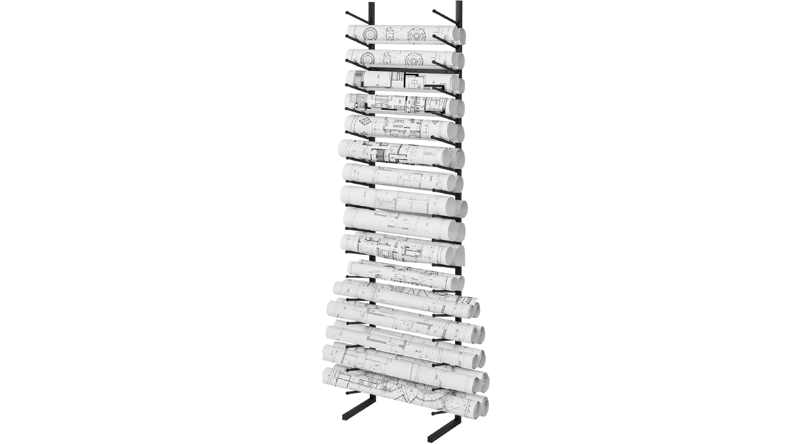 Pretty & Practical 16 Tier Vertical Blueprint Storage Rack for Blueprint Map Poster