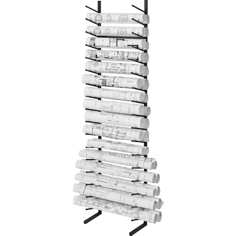 Pretty & Practical 16 Tier Vertical Blueprint Storage Rack for Blueprint Map Poster