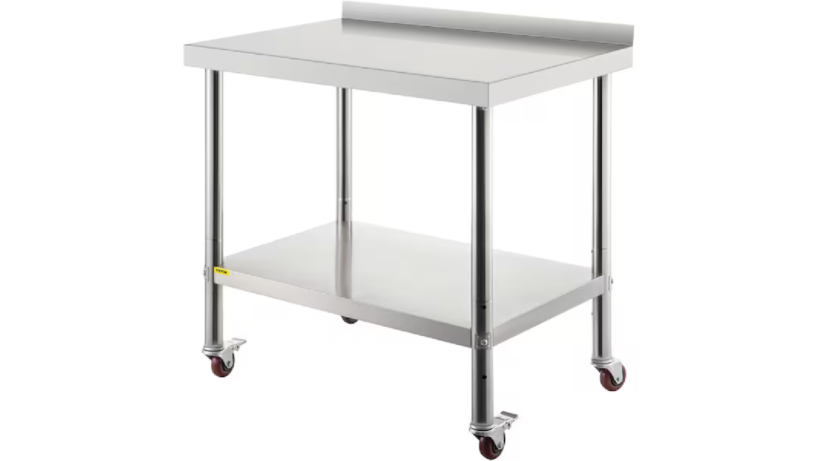 Pretty & Practical	76 x 61cm Stainless Steel Work Prep Table with Wheels