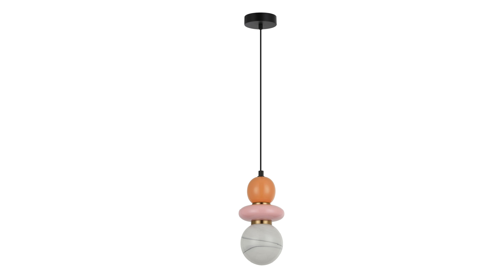 CLA Lighting	Tocado Interior Sandblasted Opal Diffuser Glass with Ceramic Bead Pendant Light - Pink & Peach