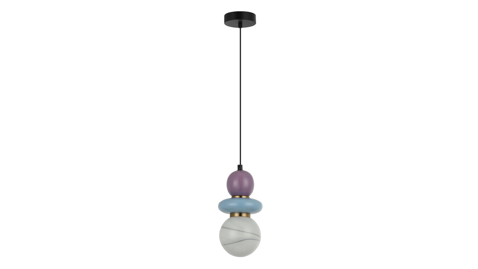 CLA Lighting Tocado Interior Sandblasted Opal Diffuser Glass with Ceramic Bead Pendant Light - Blue & Violet