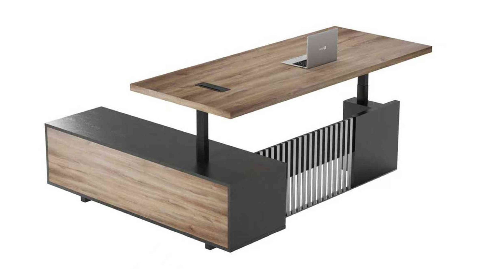 DAXTON Executive Desk with Right Return with Lift 200cm - Warm Oak