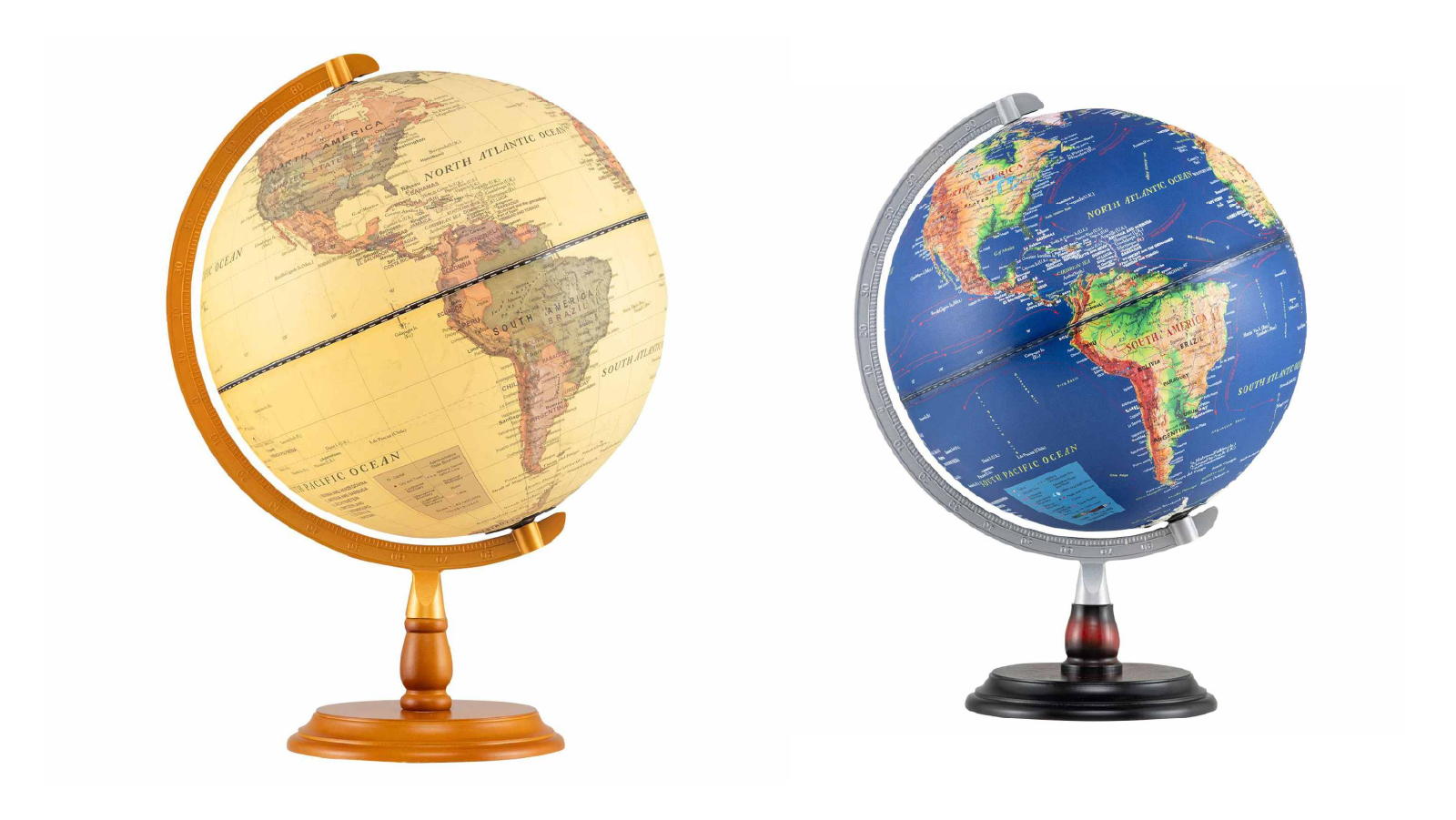 Costway 30cm Illuminated World Globe with Raised Relief LED Lights Time Zone Non-Slip Wooden Base for Students