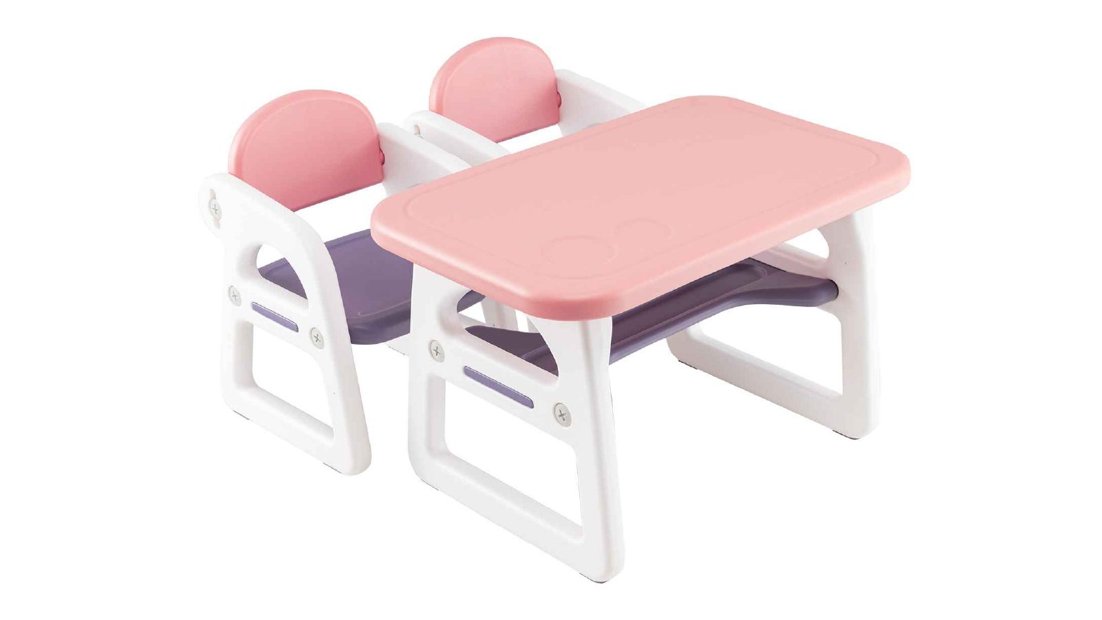 Costway 4 in 1 Activity Play Desk Set with Detachable Blackboard Set - Pink and Purple