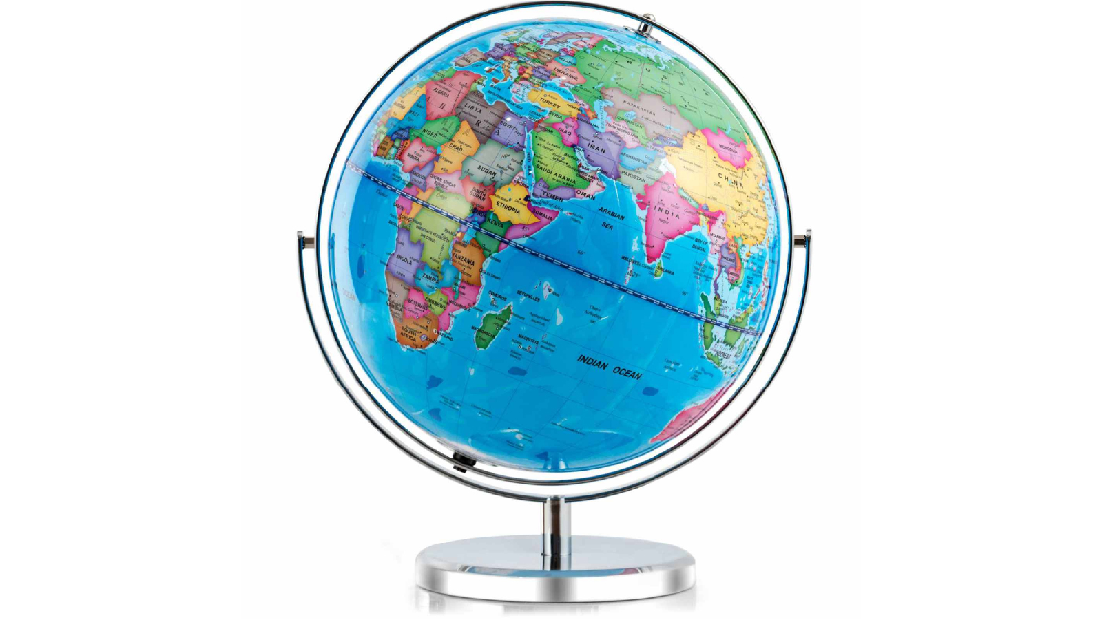 Costway 33cm Illuminated 720 Degree World Globe with Stand LED Light and Clear Map