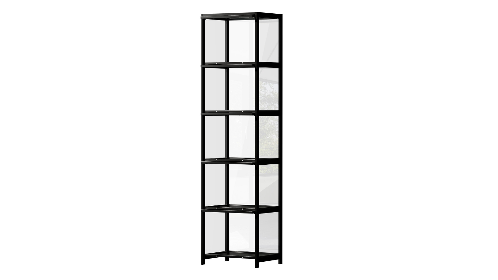 Oikiture 5 Tier Clear Shelves Bookcase Stand Rack - Black