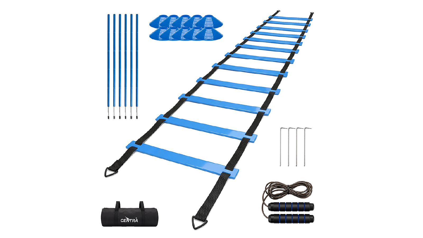 Centra Agility Poles Set with Ladder 6 Poles Soccer Training