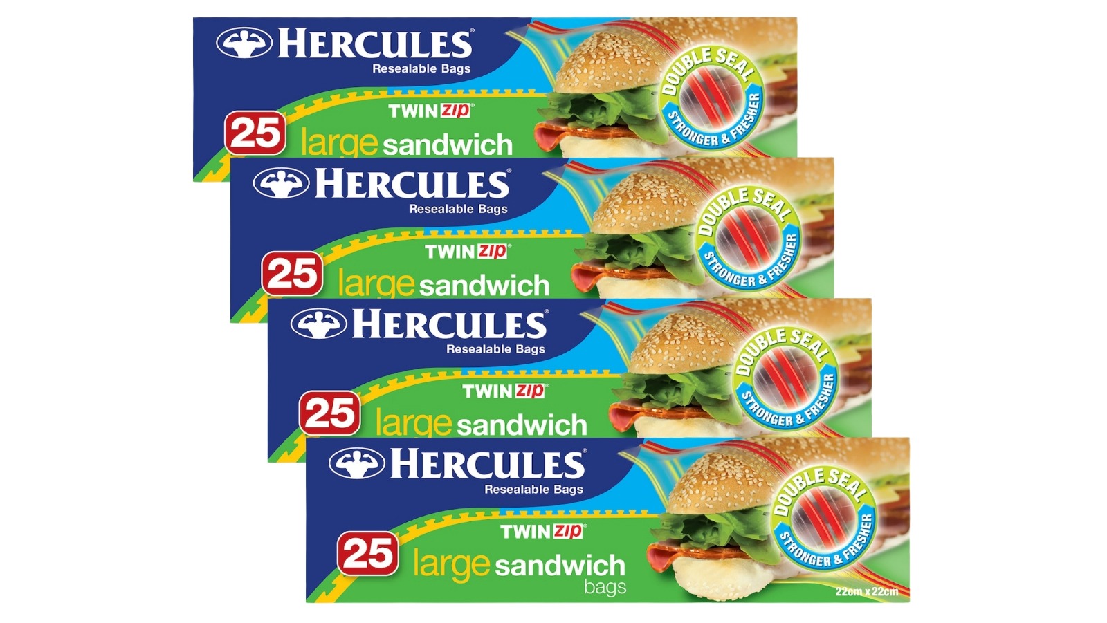 Hercules 25 Pack of Large Sandwich Bags x4