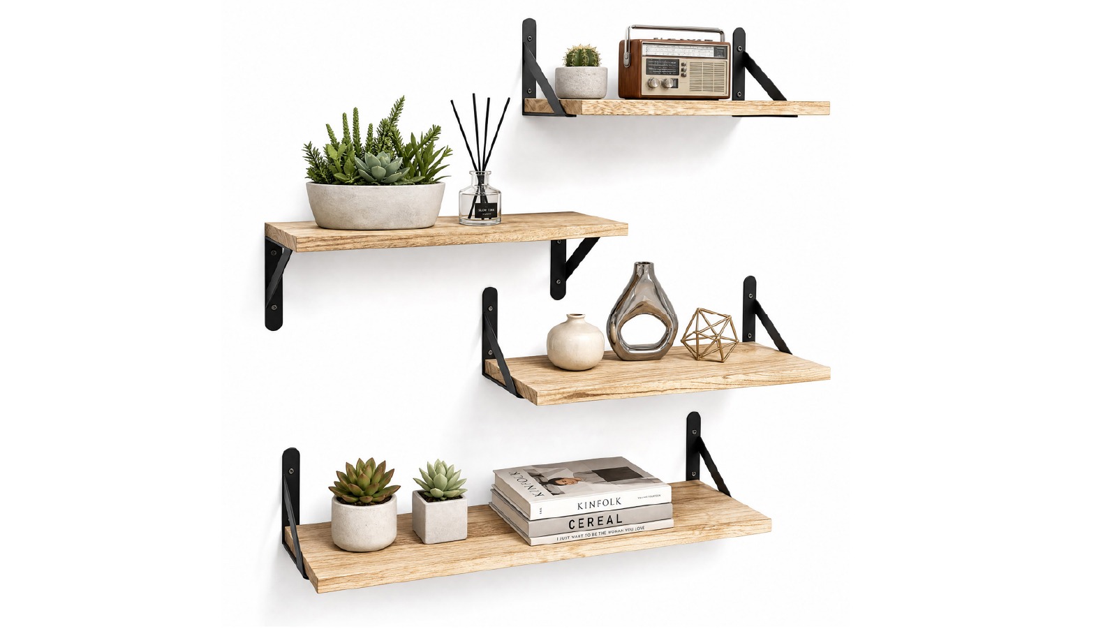 Levede 4 Piece of Rustic Floating Shelf